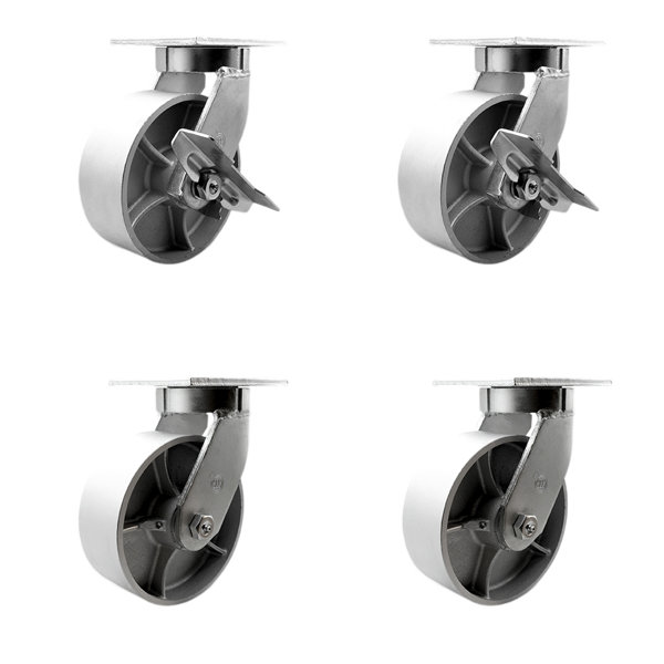 Service Caster 4 Piece Extra Heavy Duty Semi Steel Cast Iron Caster Set Wayfair